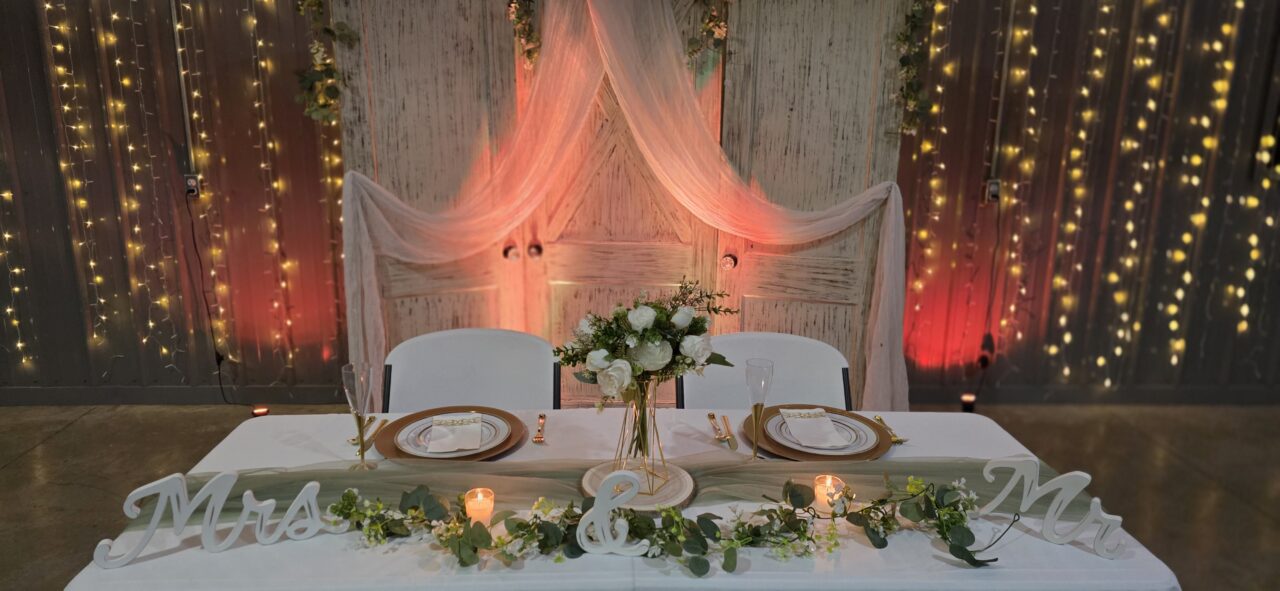 Bride and Groom Table at Wedding