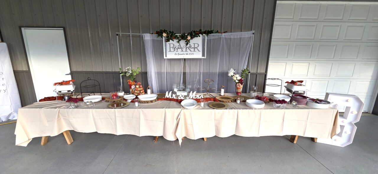 Food Table Set Up for Weddings in Harmony